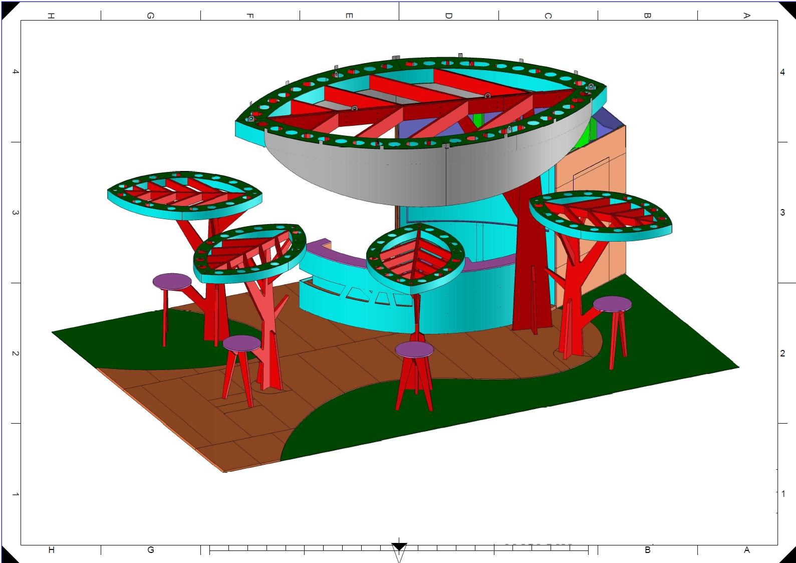 Plan 3D d'une réalisation de Stands d'Événements